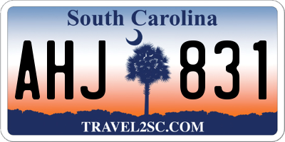 SC license plate AHJ831