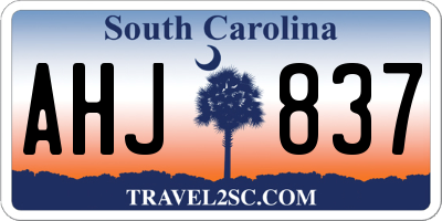 SC license plate AHJ837