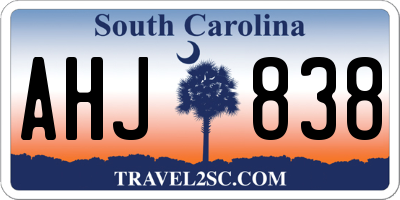 SC license plate AHJ838