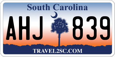 SC license plate AHJ839