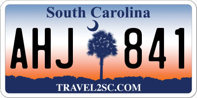 SC license plate AHJ841