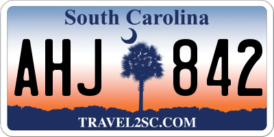 SC license plate AHJ842
