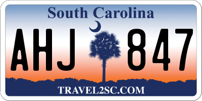 SC license plate AHJ847