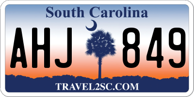 SC license plate AHJ849