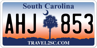 SC license plate AHJ853