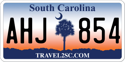 SC license plate AHJ854