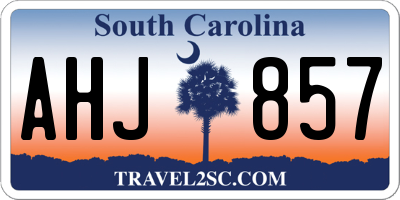SC license plate AHJ857