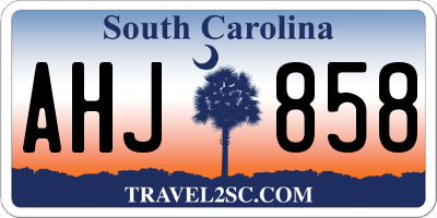 SC license plate AHJ858