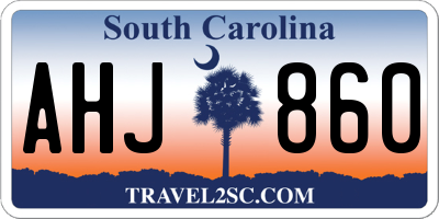 SC license plate AHJ860