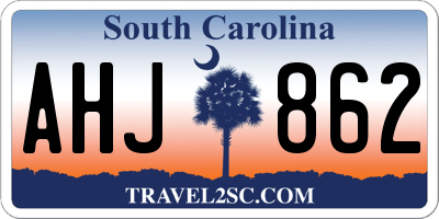 SC license plate AHJ862