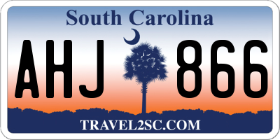 SC license plate AHJ866