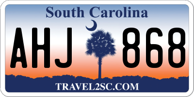 SC license plate AHJ868