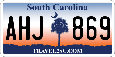 SC license plate AHJ869