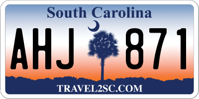 SC license plate AHJ871