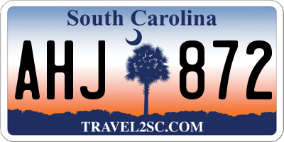SC license plate AHJ872