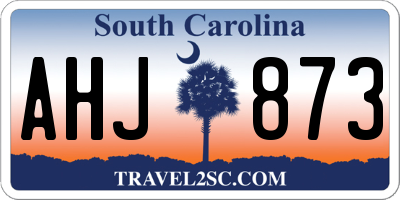 SC license plate AHJ873