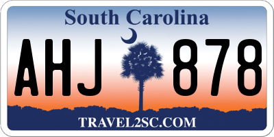 SC license plate AHJ878