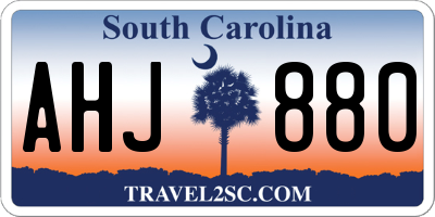 SC license plate AHJ880