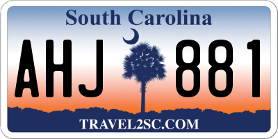 SC license plate AHJ881