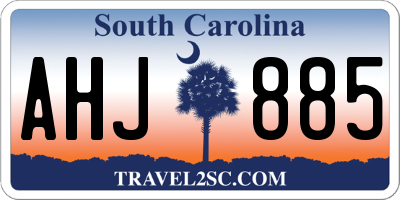 SC license plate AHJ885