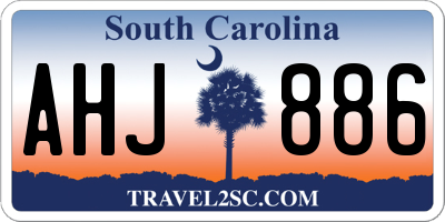 SC license plate AHJ886