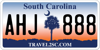 SC license plate AHJ888