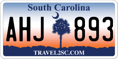 SC license plate AHJ893