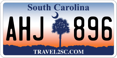 SC license plate AHJ896
