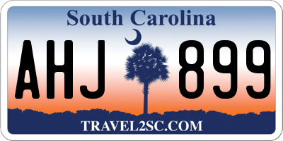 SC license plate AHJ899