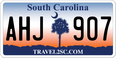 SC license plate AHJ907