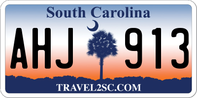 SC license plate AHJ913