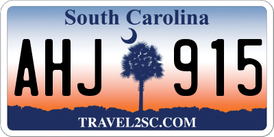 SC license plate AHJ915