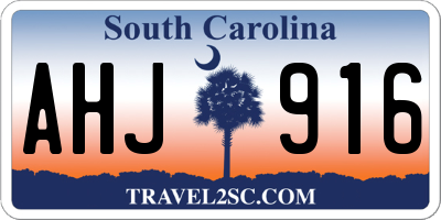 SC license plate AHJ916