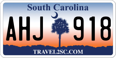 SC license plate AHJ918