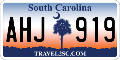 SC license plate AHJ919