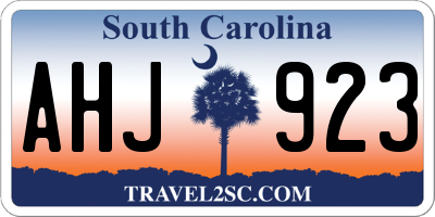 SC license plate AHJ923