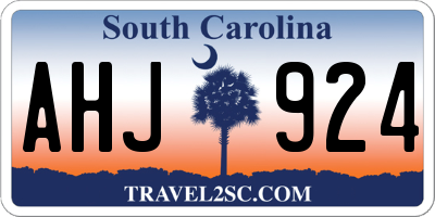 SC license plate AHJ924