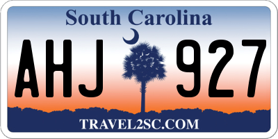 SC license plate AHJ927