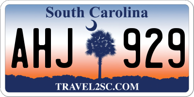 SC license plate AHJ929