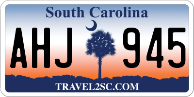 SC license plate AHJ945