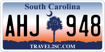 SC license plate AHJ948