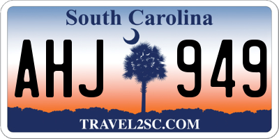 SC license plate AHJ949