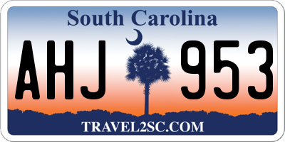 SC license plate AHJ953
