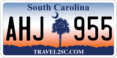 SC license plate AHJ955