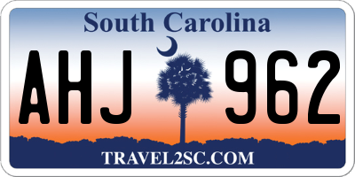 SC license plate AHJ962