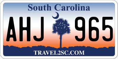 SC license plate AHJ965