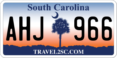 SC license plate AHJ966