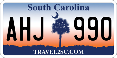 SC license plate AHJ990