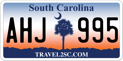 SC license plate AHJ995