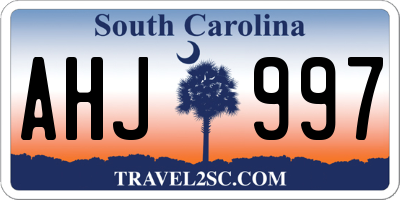 SC license plate AHJ997